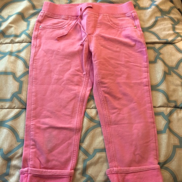 👧Total Girl Coral / Pink Cuffed Sweatpant Jeggings (10.5 plus)👧 - Picture 2 of 7